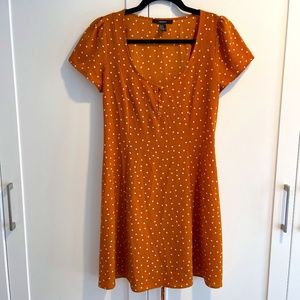 Forever 21 Mustard Polka Dot Dress